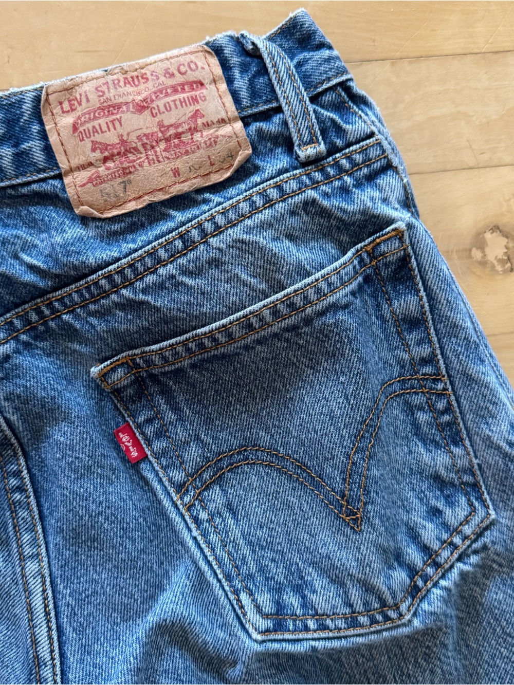 Vintage Levi's Boot Cut Blue Denim Jeans with Red Tab 30x34